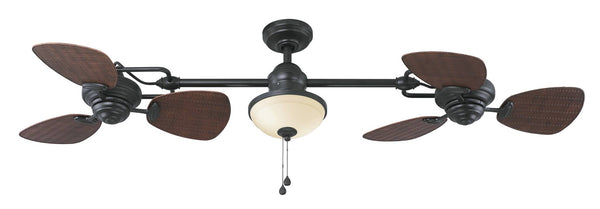 Harbor Breeze Twin Breeze II 74 - in Oil - Rubbed Bronze Outdoor Downrod Ceiling Fan