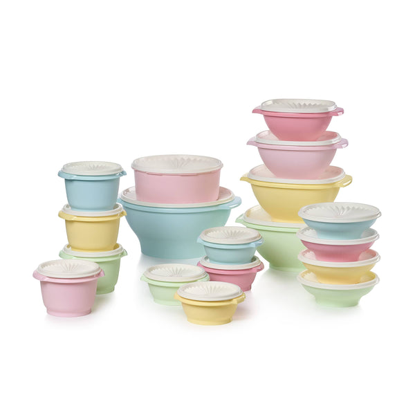 Tupperware Heritage Collection 36 Piece Set Food Storage Container Vintage Color